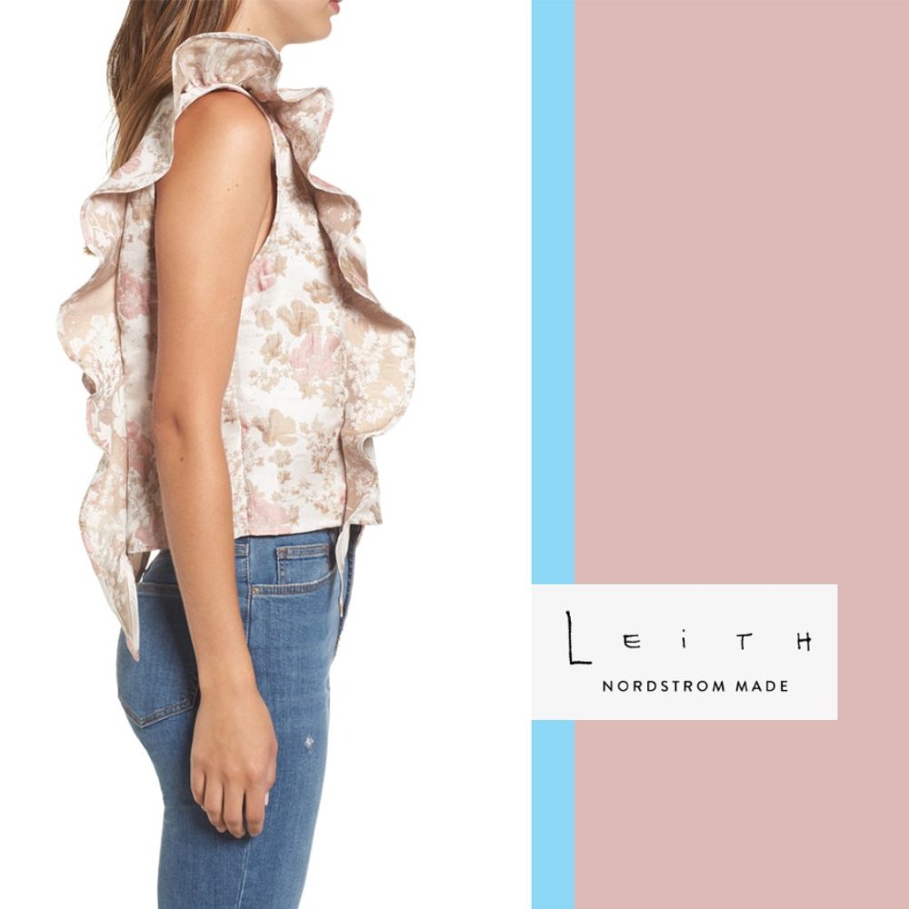 Leith Floral Ruffle Sleeveless Top - Picture 2 of 9